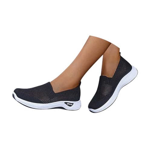 Minetom Damen Slip On Sneaker Mesh Leichte Walkingschuhe Memory Foam Turnschuhe Bequeme Sportschuhe Schlupfschuhe Atmungsaktiv Freizeitschuhe A Schwarz 40 EU von Minetom
