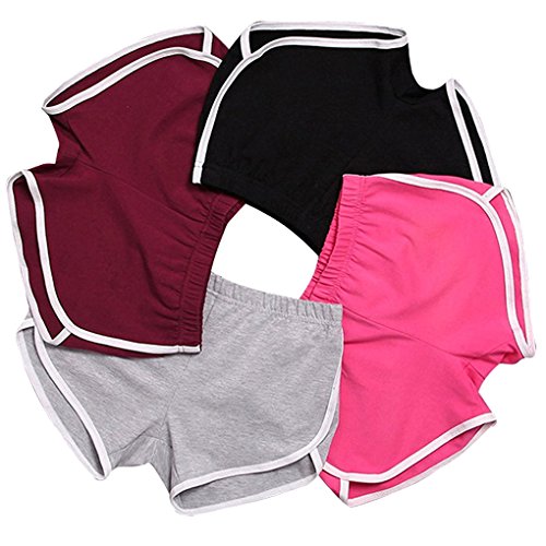 Minetom Damen Sport Shorts Retro Shorts Aktiv Yoga Shorts Hose Mit Farbig Abgesetzen Rändern 4 Stück EU XS Minetom Damen Sport Shorts Retro Shorts Aktiv Yoga Shorts Hose Mit Farbig Abgesetzen Rändern 4 Stück EU XS von Minetom