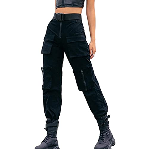 Minetom Damen Sporthose Hosen Outdoor Camo Cargo Camouflage Leggings Sweatpants Sommer Herbst Trouser C Schwarz M von Minetom