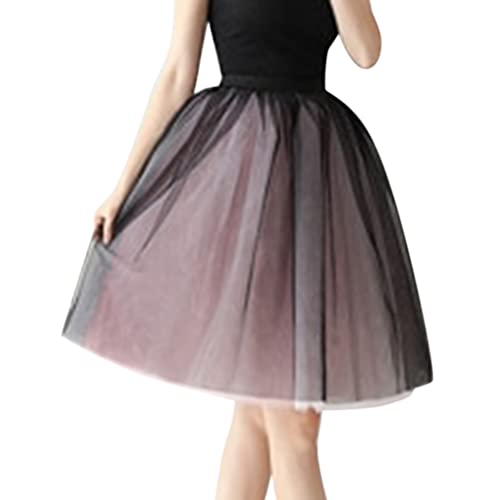 Minetom Damen Tüllrock 50Er Rockabilly Petticoat Retro Tutu Ballet Cosplay Prom Abendkleider Karneval Unterrock Rock Kurz Tanzen Minirock Mesh Ballettrock B Rosa One Size von Minetom