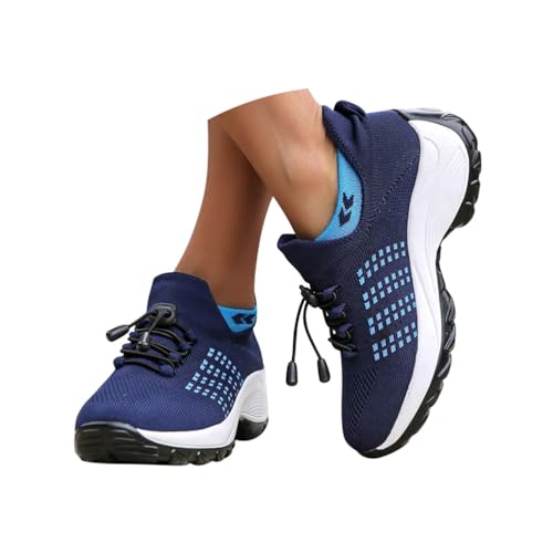 Minetom Damen Turnschuhe Sneaker Schuhe Sportschuhe Laufschuhe Tennisschuhe Outdoor Running Walkingschuhe Straßenlaufschuhe rutschfest Atmungsaktiv Leichtgewichts A Blau 43 EU von Minetom