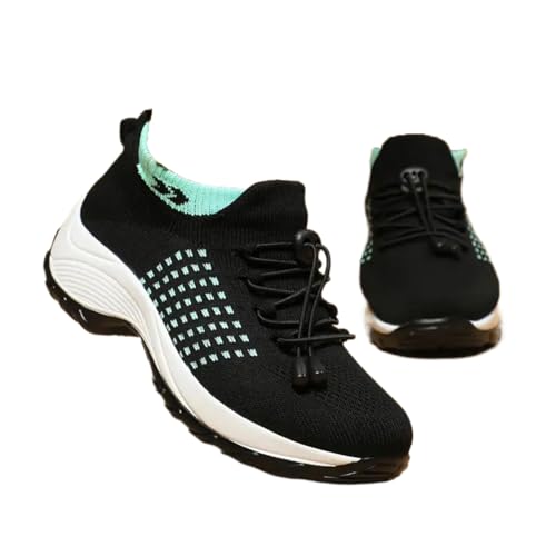 Minetom Damen Turnschuhe Sneaker Schuhe Sportschuhe Laufschuhe Tennisschuhe Outdoor Running Walkingschuhe Straßenlaufschuhe rutschfest Atmungsaktiv Leichtgewichts A Grün 39 EU von Minetom