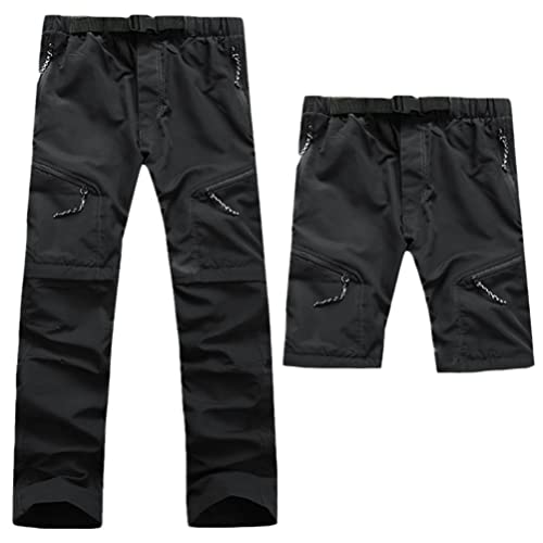 Minetom Damen Wanderhose Wasserdicht Trekkinghose Outdoorhose Schnell Trockend Leicht Camping Softshellhose Sommer Funktionshose Reißverschluss Abnehmbar Shorts A Schwarz S von Minetom