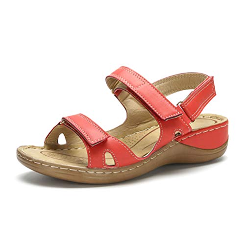 Minetom Damen Wandern Sandalen Frauen Outdoor Sport Sandalen Flach Verstellbare Klettverschluss Blume Sommer Freizeit Gemütliche Barfuß Gefühl Wanderschuhe C Orange 38 EU Minetom Damen Wandern Sandalen Frauen Outdoor Sport Sandalen Flach Verstellbare Klettverschluss Blume Sommer Freizeit Gemütliche Barfuß Gefühl Wanderschuhe C Orange 38 EU von Minetom