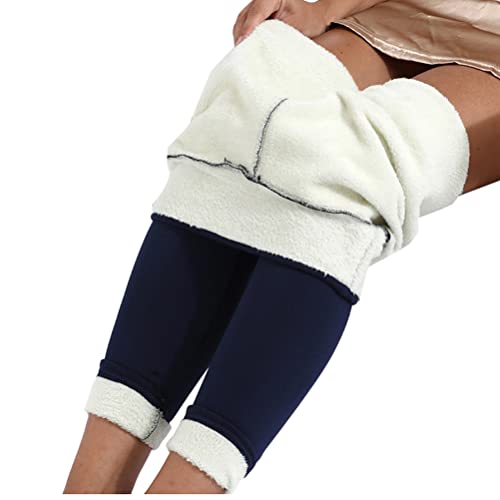 Minetom Damen Warme Schlanke Hose Frauen Winter Plüsch Jogginghose Verdickte Fleece Gefütterte Leggings Hohe Taille Stretch Hose Blau L von Minetom