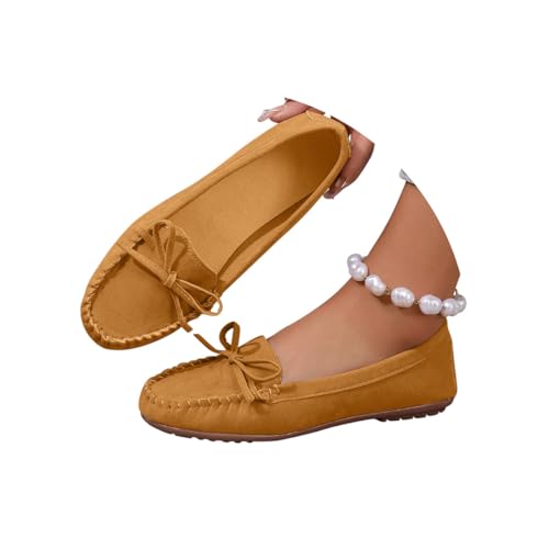 Minetom Damen Wildleder Mokassins Slip On Driver Loafers Weich Fliege Ballerinas Wandern Bequemschuhe A Braun 39 EU Minetom Damen Wildleder Mokassins Slip On Driver Loafers Weich Fliege Ballerinas Wandern Bequemschuhe A Braun 39 EU von Minetom