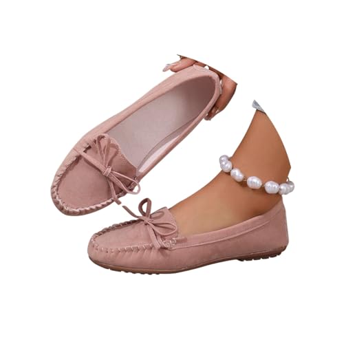 Minetom Damen Wildleder Mokassins Slip On Driver Loafers Weich Fliege Ballerinas Wandern Bequemschuhe A Rosa 40 EU Minetom Damen Wildleder Mokassins Slip On Driver Loafers Weich Fliege Ballerinas Wandern Bequemschuhe A Rosa 40 EU von Minetom