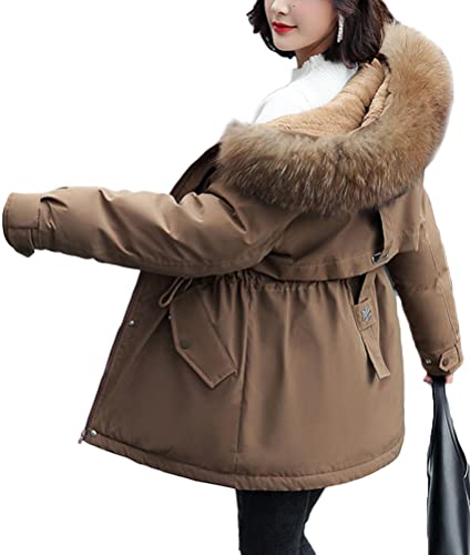 Minetom Damen Winterjacke Daunenjacke Warm Parka Jacke Mit Kunstfellkapuze Steppjacke Kurz Wintermantel Daunenmantel C Khaki M Minetom Damen Winterjacke Daunenjacke Warm Parka Jacke Mit Kunstfellkapuze Steppjacke Kurz Wintermantel Daunenmantel C Khaki M von Minetom