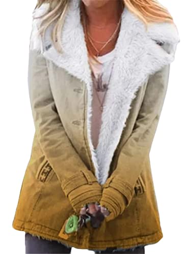 Minetom Damen Winterjacke Warm Verdicken Mantel Mit Plüsch Wintermantel Lange Daunenjacke Jacke Outwear Winter Warm Trenchcoat mit Tasche D Khaki 50 Minetom Damen Winterjacke Warm Verdicken Mantel Mit Plüsch Wintermantel Lange Daunenjacke Jacke Outwear Winter Warm Trenchcoat mit Tasche D Khaki 50 von Minetom