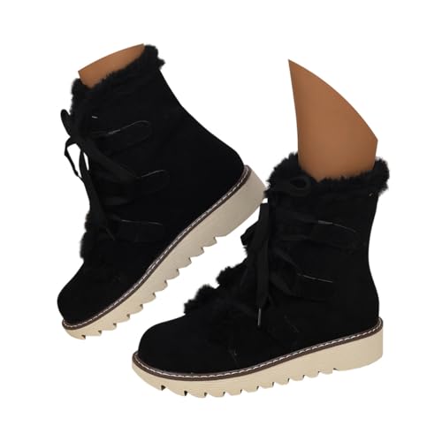 Minetom Damen Winterstiefel Warm Gefütterte Schneestiefel Winterschuhe Winter Kurzschaft Stiefel Boots Schnürstiefel A Schwarz 37 EU Minetom Damen Winterstiefel Warm Gefütterte Schneestiefel Winterschuhe Winter Kurzschaft Stiefel Boots Schnürstiefel A Schwarz 37 EU von Minetom