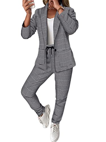 Minetom Damen Zweiteiliger Anzug Set Revers Büro Business Formal Blazer Langarm Anzugjacke Hosenanzug Slim Fit Hose 2 Stück C Schwarz 38 Minetom Damen Zweiteiliger Anzug Set Revers Büro Business Formal Blazer Langarm Anzugjacke Hosenanzug Slim Fit Hose 2 Stück C Schwarz 38 von Minetom