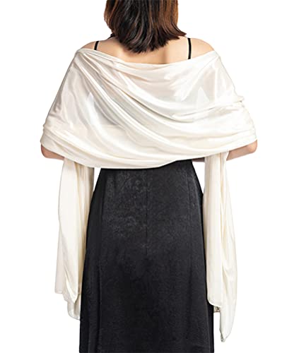 Minetom Elegant Braut Schal Stola Schal für Kleider Retro Umschlagtücher Bolero Schal Wraps für Abendkleid Party Hochzeit B Beige Einheitsgröße von Minetom