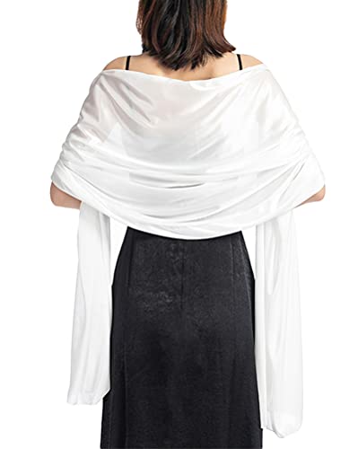 Minetom Elegant Braut Schal Stola Schal für Kleider Retro Umschlagtücher Bolero Schal Wraps für Abendkleid Party Hochzeit B Weiß Einheitsgröße von Minetom