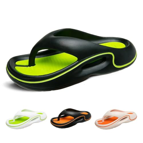 Minetom Flip Flops Herren Zehentrenner Hausschuhe Sandalen Sommer Eva Pantoletten Flach Clogs Strand Beach Pool Slippers A Schwarz Grün 45/46 EU Minetom Flip Flops Herren Zehentrenner Hausschuhe Sandalen Sommer Eva Pantoletten Flach Clogs Strand Beach Pool Slippers A Schwarz Grün 45/46 EU von Minetom