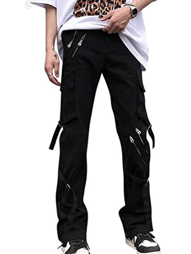 Minetom Freizeithosen Damen Cargo Hose Sweathose Jogginghose Sporthose Cargohose Multi Taschen Sport Hosen Wanderhose Outdoorhose Streetwear G Schwarz L von Minetom