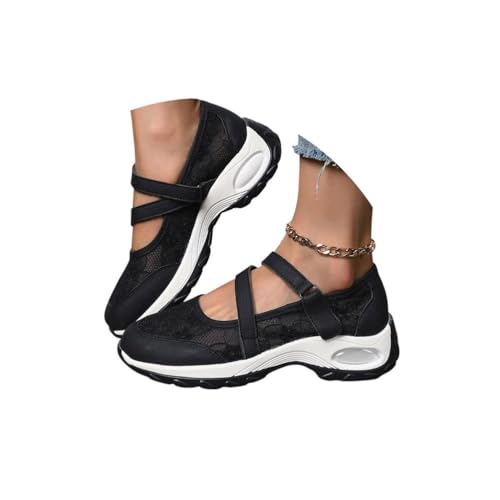 Minetom Freizeitschuhe Damen Sneaker Spitze Atmungsaktive Stoffschuhe Frauen Laufschuhe Leicht Plateau Schuhe Walkingschuhe A Schwarz 39 EU Minetom Freizeitschuhe Damen Sneaker Spitze Atmungsaktive Stoffschuhe Frauen Laufschuhe Leicht Plateau Schuhe Walkingschuhe A Schwarz 39 EU von Minetom
