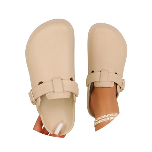 Minetom Gartenclogs Damen Clogs Gummi Gartenschuhe Leicht Gummischuhe Sommer Pantoletten Berufsschuhe Geschlossen Hausschuhe A Aprikose 41 EU von Minetom