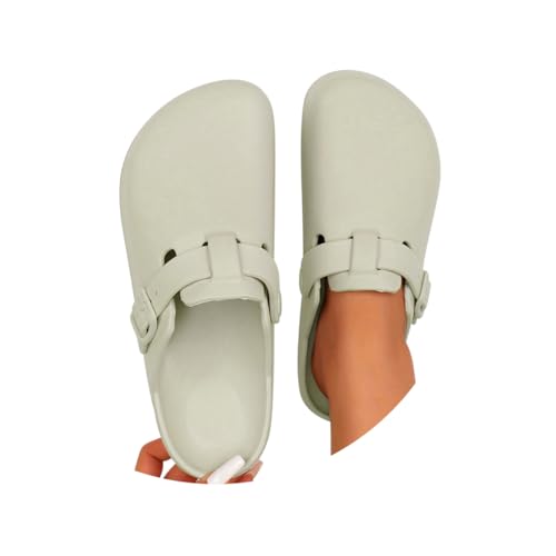Minetom Gartenclogs Damen Clogs Gummi Gartenschuhe Leicht Gummischuhe Sommer Pantoletten Berufsschuhe Geschlossen Hausschuhe A Grün 37 EU von Minetom