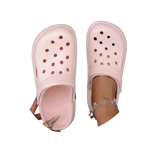 Minetom Gartenschuhe Damen Gartenclogs Leicht Gummischuhe Unisex Sommer Atmungsaktiv Pantoletten Hausschuh Schlappen A Rosa 36/37 EU von Minetom