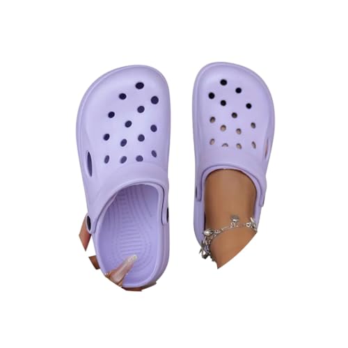Minetom Gartenschuhe Damen Gartenclogs Leicht Gummischuhe Unisex Sommer Atmungsaktiv Pantoletten Hausschuh Schlappen A Violett 38/39 EU von Minetom