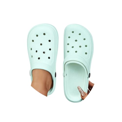 Minetom Gartenschuhe Damen Gartenclogs Leicht Gummischuhe Unisex Sommer Atmungsaktiv Pantoletten Hausschuh Schlappen B Grün 38/39 EU von Minetom