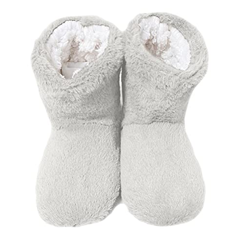 Minetom Hausschuhe Damen Korallen Samt Schön Modisch Innen Hausschuhe Herbst Und Winter Bodenschuhe Warm Bleiben Bequem Weich Ruhig rutschfest Slipper Stiefel A Weiß 41/42 EU von Minetom