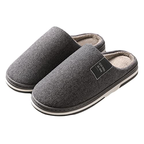 Minetom Hausschuhe Damen Winter Wärme Bequem Plüsch Pantoffeln Indoor Home rutschfeste Kuschelig Weite Leicht Slipper Filzpantoffeln Memory Foam Puschen Unisex Schuhe B Dunkelgrau 42/43 EU von Minetom