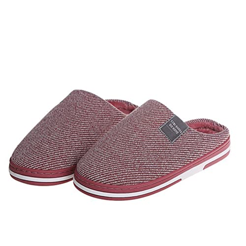 Minetom Hausschuhe Damen Winter Wärme Bequem Plüsch Pantoffeln Indoor Home rutschfeste Kuschelig Weite Leicht Slipper Filzpantoffeln Memory Foam Puschen Unisex Schuhe B Rot 40/41 EU von Minetom