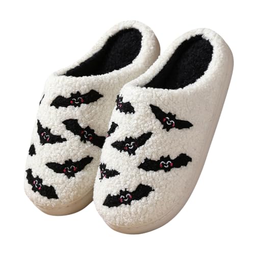 Minetom Hausschuhe Gesicht Damen Herren Halloween Plüsch Slippers Frauen Bequeme Warme Pantoffeln Trendiger Slipper Drinnen Und Draußen A Stil 05 37/38 EU von Minetom