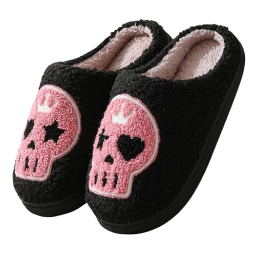 Minetom Hausschuhe Gesicht Damen Herren Halloween Plüsch Slippers Frauen Bequeme Warme Pantoffeln Trendiger Slipper Drinnen Und Draußen A Stil 09 43/44 EU von Minetom