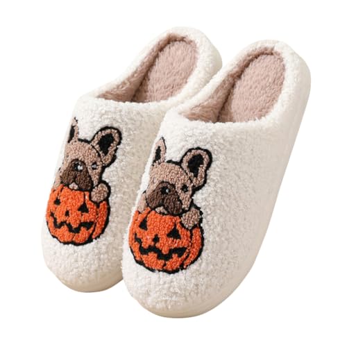 Minetom Hausschuhe Gesicht Damen Herren Halloween Plüsch Slippers Frauen Bequeme Warme Pantoffeln Trendiger Slipper Drinnen Und Draußen A Stil 11 41/42 EU von Minetom