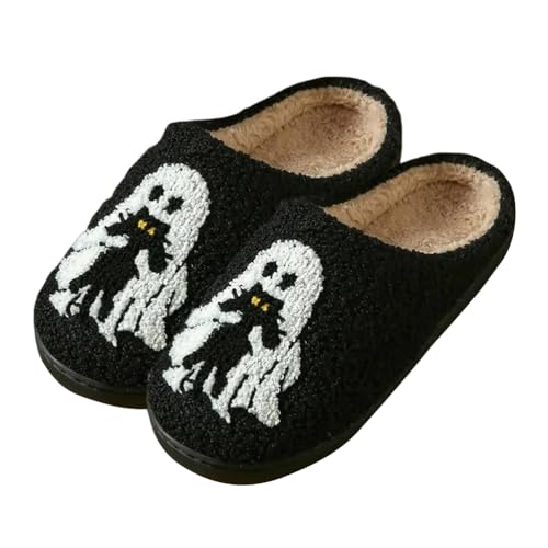 Minetom Hausschuhe Gesicht Damen Herren Halloween Plüsch Slippers Frauen Bequeme Warme Pantoffeln Trendiger Slipper Drinnen Und Draußen B Stil 02 39/40 EU von Minetom