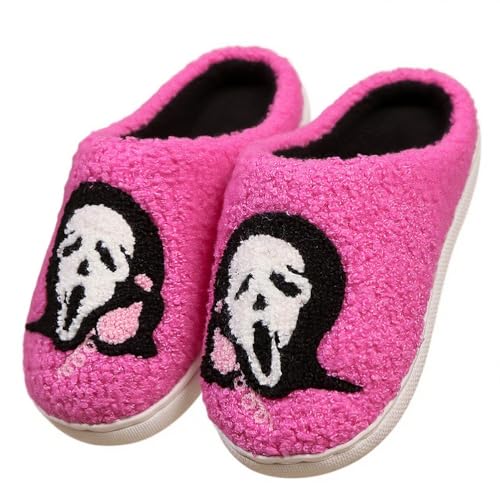 Minetom Hausschuhe Gesicht Damen Herren Halloween Plüsch Slippers Frauen Bequeme Warme Pantoffeln Trendiger Slipper Drinnen Und Draußen B Stil 06 41/42 EU von Minetom