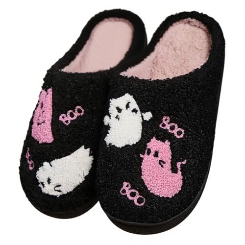 Minetom Hausschuhe Gesicht Damen Herren Halloween Plüsch Slippers Frauen Bequeme Warme Pantoffeln Trendiger Slipper Drinnen Und Draußen B Stil 08 41/42 EU von Minetom