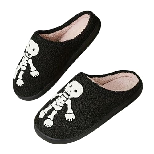 Minetom Hausschuhe Gesicht Damen Herren Halloween Plüsch Slippers Frauen Bequeme Warme Pantoffeln Trendiger Slipper Drinnen Und Draußen B Stil 10 41/42 EU von Minetom