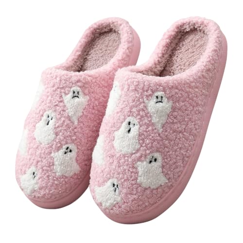 Minetom Hausschuhe Gesicht Damen Herren Halloween Plüsch Slippers Frauen Bequeme Warme Pantoffeln Trendiger Slipper Drinnen Und Draußen C Stil 02 35/36 EU von Minetom
