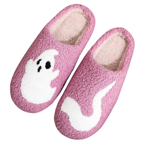 Minetom Hausschuhe Gesicht Damen Herren Halloween Plüsch Slippers Frauen Bequeme Warme Pantoffeln Trendiger Slipper Drinnen Und Draußen C Stil 04 43/44 EU von Minetom