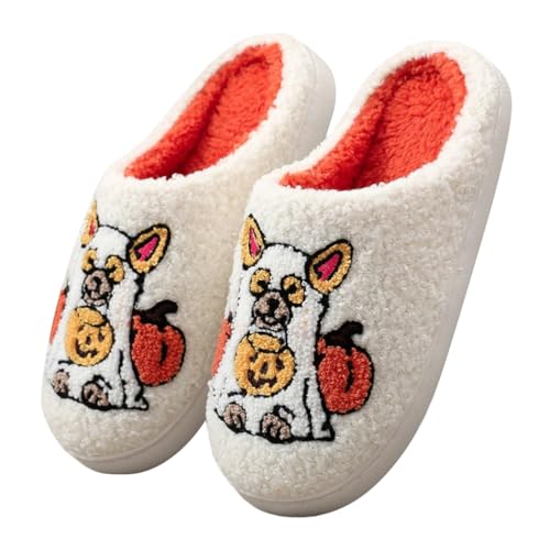 Minetom Hausschuhe Gesicht Damen Herren Halloween Plüsch Slippers Frauen Bequeme Warme Pantoffeln Trendiger Slipper Drinnen Und Draußen C Stil 05 37/38 EU von Minetom