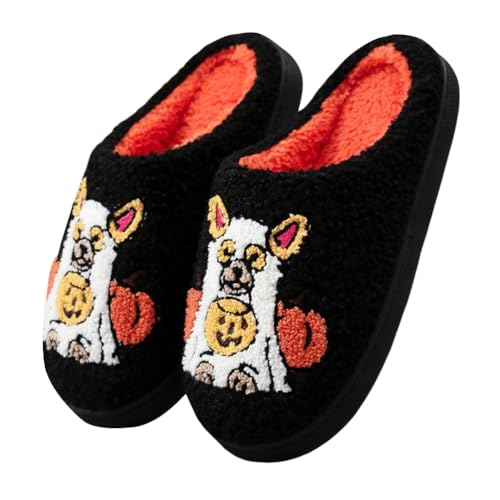 Minetom Hausschuhe Gesicht Damen Herren Halloween Plüsch Slippers Frauen Bequeme Warme Pantoffeln Trendiger Slipper Drinnen Und Draußen C Stil 06 43/44 EU von Minetom