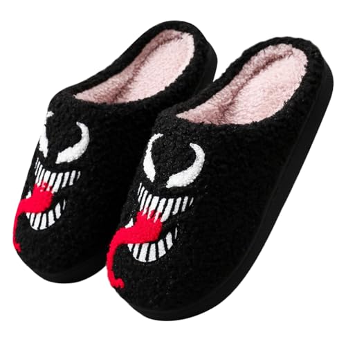Minetom Hausschuhe Gesicht Damen Herren Halloween Plüsch Slippers Frauen Bequeme Warme Pantoffeln Trendiger Slipper Drinnen Und Draußen C Stil 07 39/40 EU von Minetom