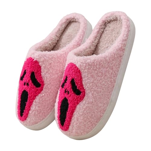 Minetom Hausschuhe Gesicht Damen Herren Halloween Plüsch Slippers Frauen Bequeme Warme Pantoffeln Trendiger Slipper Drinnen Und Draußen C Stil 09 37/38 EU von Minetom