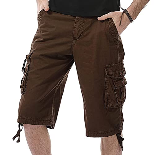 Minetom Herren Cargo Shorts Kurze Hose Bermuda Sommer Herrenshorts Short Men Pants Cargohose Kurz Sommerhose Cargohose C Braun L von Minetom