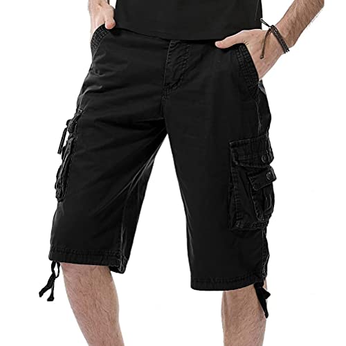 Minetom Herren Cargo Shorts Kurze Hose Bermuda Sommer Herrenshorts Short Men Pants Cargohose Kurz Sommerhose Cargohose C Schwarz S von Minetom