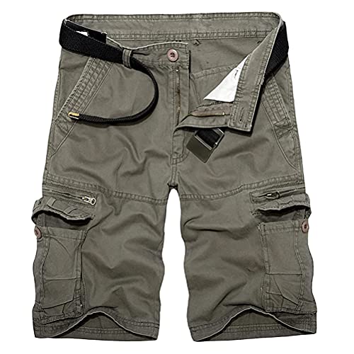 Minetom Herren Cargo Shorts Sommer Chino Kurze Hosen Jogger Cargo Hose Kurze Bermuda Shorts Sporthose Für Freizeit Sport Jogging A Grau L von Minetom