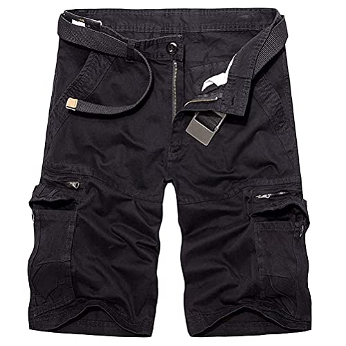 Minetom Herren Cargo Shorts Sommer Chino Kurze Hosen Jogger Cargo Hose Kurze Bermuda Shorts Sporthose Für Freizeit Sport Jogging A Schwarz S von Minetom