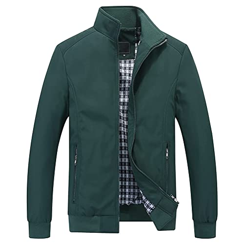 Minetom Herren Jacke Bomberjacke Langarm Übergangsjacke Leichte Fliegerjacke Stehkragen Pilotenjacke Herbst Frühling Business Blouson mit Taschen A Grün XL Minetom Herren Jacke Bomberjacke Langarm Übergangsjacke Leichte Fliegerjacke Stehkragen Pilotenjacke Herbst Frühling Business Blouson mit Taschen A Grün XL von Minetom