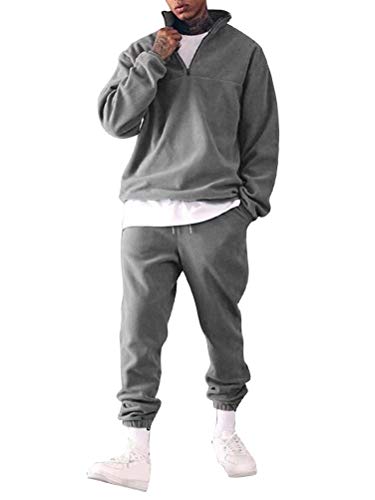 Minetom Herren Jogginganzug Sportanzug Männer Trainingsanzug Fitness Sporthose Und Trainingsjacke B Dunkelgrau M von Minetom