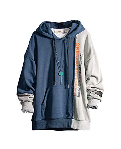 Minetom Herren Kapuzenpullover Long Sleeve Sweatjacke Pullover Hoodie E Blau XL von Minetom