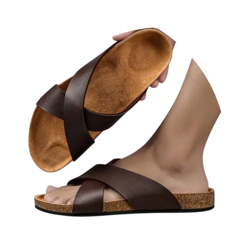 Minetom Herren Pantoletten Sandalen Mit Überkreuzten Riemen Hausschuhe Bequeme Classic Latschen Schlappen Für Drinnen Und Draußen A Braun 39 EU Minetom Herren Pantoletten Sandalen Mit Überkreuzten Riemen Hausschuhe Bequeme Classic Latschen Schlappen Für Drinnen Und Draußen A Braun 39 EU von Minetom
