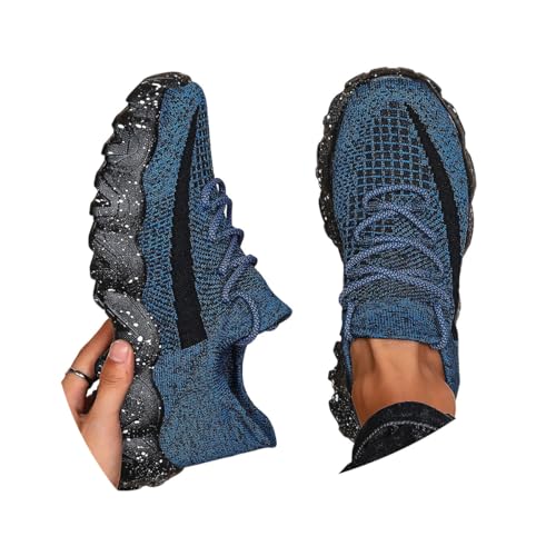 Minetom Herren Walkingschuhe Turnschuhe Fitnessstudio Sportschuhe Sneaker Running Tennis Schuhe Freizeit Straßenlaufschuhe Atmungsaktiv Schuhe A1 Blau 39 EU von Minetom